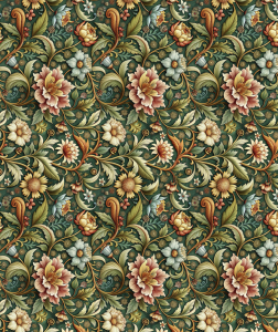 Victorian flooring featuring detailed heritage florals in warm traditional tones by Blue Butterfly Flooring