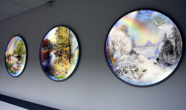 Custom Circular Wall Art for Bespoke Home Décor Bespoke circular wall art set depicting nature scenes across four seasons